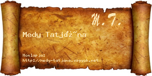 Medy Tatjána névjegykártya